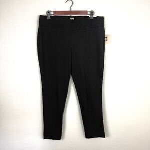 NWT Anne Klein Slim Ankle Black Dress Pants Cropped Business Casual L